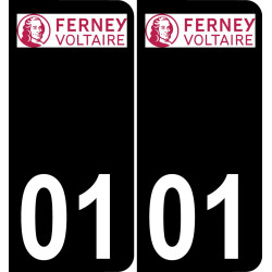 01 Ferney-Voltaire logotipo de la etiqueta engomada de la placa de registro de la ciudad