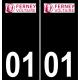 01 Ferney-Voltaire logo autocollant plaque immatriculation auto ville sticker
