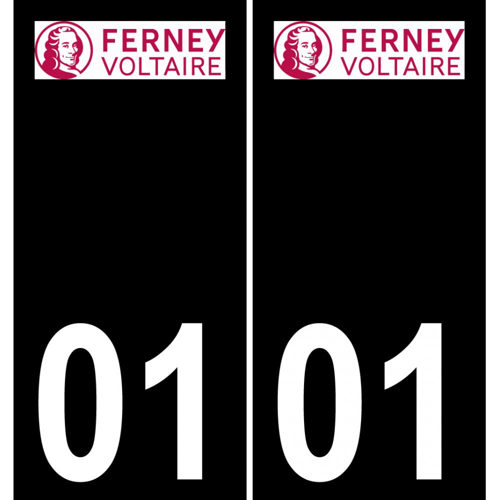 01 Ferney-Voltaire logotipo de la etiqueta engomada de la placa de registro de la ciudad
