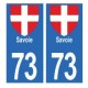 Autocollant sticker 73 Savoie pour plaque moto autocollant format moto