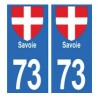 Autocollant sticker 73 Savoie pour plaque moto autocollant format moto