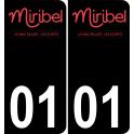 01 Miribel logo autocollant plaque immatriculation auto ville sticker