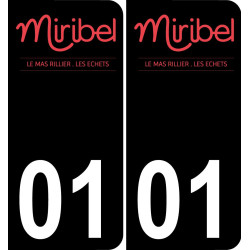 01 Miribel logotipo de la etiqueta engomada de la placa de registro de la ciudad