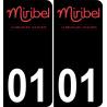 01 Miribel logo autocollant plaque immatriculation auto ville sticker