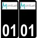 01 Montluel logo sticker plate registration city