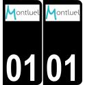 01 Montluel logo autocollant plaque immatriculation auto ville sticker