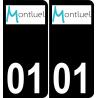 01 Montluel logo autocollant plaque immatriculation auto ville sticker