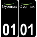01 Oyonnax logo autocollant plaque immatriculation auto ville sticker