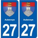 27 Aubevoye blason sticker autocollant plaque