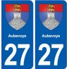 27 Aubevoye blason sticker autocollant plaque