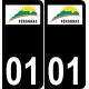 01 Péronnas logo autocollant plaque immatriculation auto ville sticker