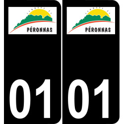 01 Péronnas logotipo de la etiqueta engomada de la placa de registro de la ciudad