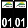 01 Péronnas logo autocollant plaque immatriculation auto ville sticker