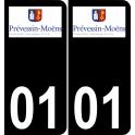 01 Prévessin-Moëns logo autocollant plaque immatriculation auto ville sticker