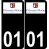 01 Prévessin-Moëns logotipo de la etiqueta engomada de la placa de registro de la ciudad