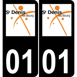 01 saint-denis-les-bourg logo autocollant plaque immatriculation auto ville sticker