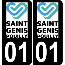 01 Saint-Genis-Pouilly logotipo de la etiqueta engomada de la placa de registro de la ciudad
