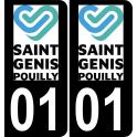 01 Saint-Genis-Pouilly logo sticker plate registration city