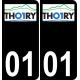 01 Thoiry logo autocollant plaque immatriculation auto ville sticker