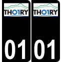 01 Thoiry logo autocollant plaque immatriculation auto ville sticker