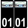 01 Thoiry logo autocollant plaque immatriculation auto ville sticker
