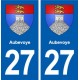 27 Aubevoye blason sticker autocollant plaque