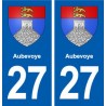 27 Aubevoye stemma adesivo piastra adesivi città