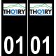 01 Thoiry logotipo de la etiqueta engomada de la placa de registro de la ciudad