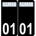 01 Trévoux logo autocollant plaque immatriculation auto ville sticker