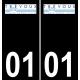 01 Trévoux logo autocollant plaque immatriculation auto ville sticker