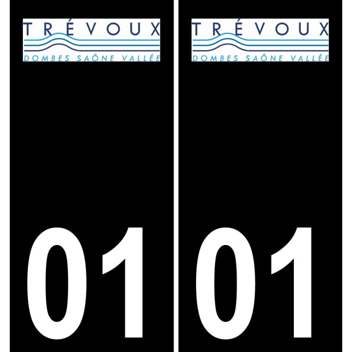 01 Trévoux logotipo de la etiqueta engomada de la placa de registro de la ciudad