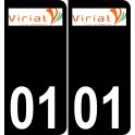 01 Viriat logo autocollant plaque immatriculation auto ville sticker