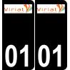 01 Viriat logo autocollant plaque immatriculation auto ville sticker