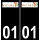 01 Viriat logo sticker plate registration city