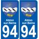 94 Ablon-sur-Seine autocollant sticker plaque immatriculation auto ville