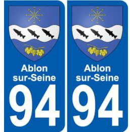 94 Ablon-sur-Seine autocollant sticker plaque immatriculation auto ville