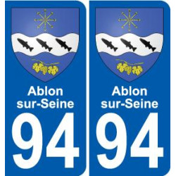 94 Ablon-sur-Seine placa etiqueta de registro de la ciudad