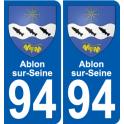94 Ablon-sur-Seine sticker plate registration city