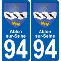 94 Ablon-sur-Seine adesivo piastra di registrazione city