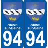 94 Ablon-sur-Seine adesivo piastra di registrazione city