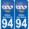 94 Ablon-sur-Seine autocollant sticker plaque immatriculation auto ville