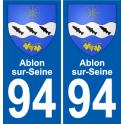 94 Ablon-sur-Seine adesivo piastra di registrazione city