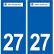 27 de Aubevoye logotipo de la etiqueta engomada de la placa de pegatinas de la ciudad