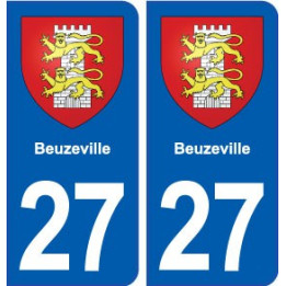 27 Beuzeville blason autocollant plaque immatriculation stickers ville