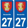 27 Beuzeville blason autocollant plaque immatriculation stickers ville
