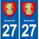 27 Beuzeville blason autocollant plaque immatriculation stickers ville