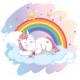 Unicorn luminescent Licorne arc-en-ciel phosphorescent décoration mur autocollant sticker logo21