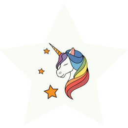 Unicorn luminescent Licorne étoile arc-en-ciel phosphorescent décoration mur autocollant sticker logo1