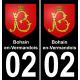 64 Pau autocollant sticker plaque immatriculation auto ville