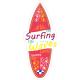 Surf planche "i'm surfing on waves" rouge Gironde département mer océan autocollant sticker logo3